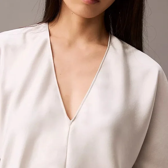 Satin V-Neck Blouse - Picture 5 of 12